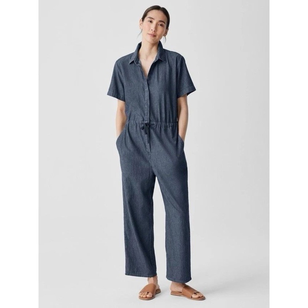 Eileen‎ Fisher Organic Cotton Jumpsuit NWT XS Capsule Quiet Luxury Old Money